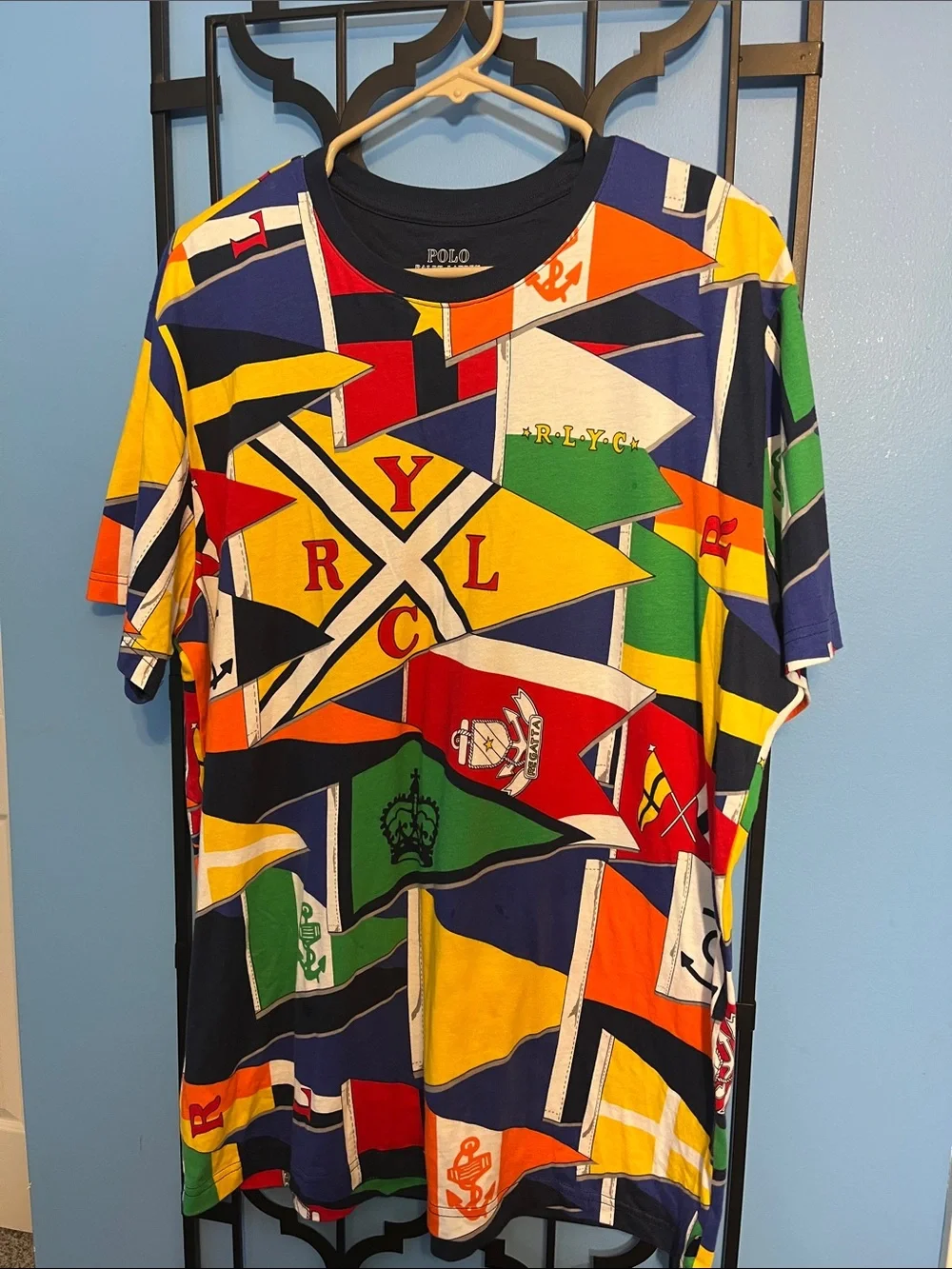 Polo Ralph Lauren RLYC Yacht Club Flag All-Over Print T-Shirt Multi Men's, Sz L